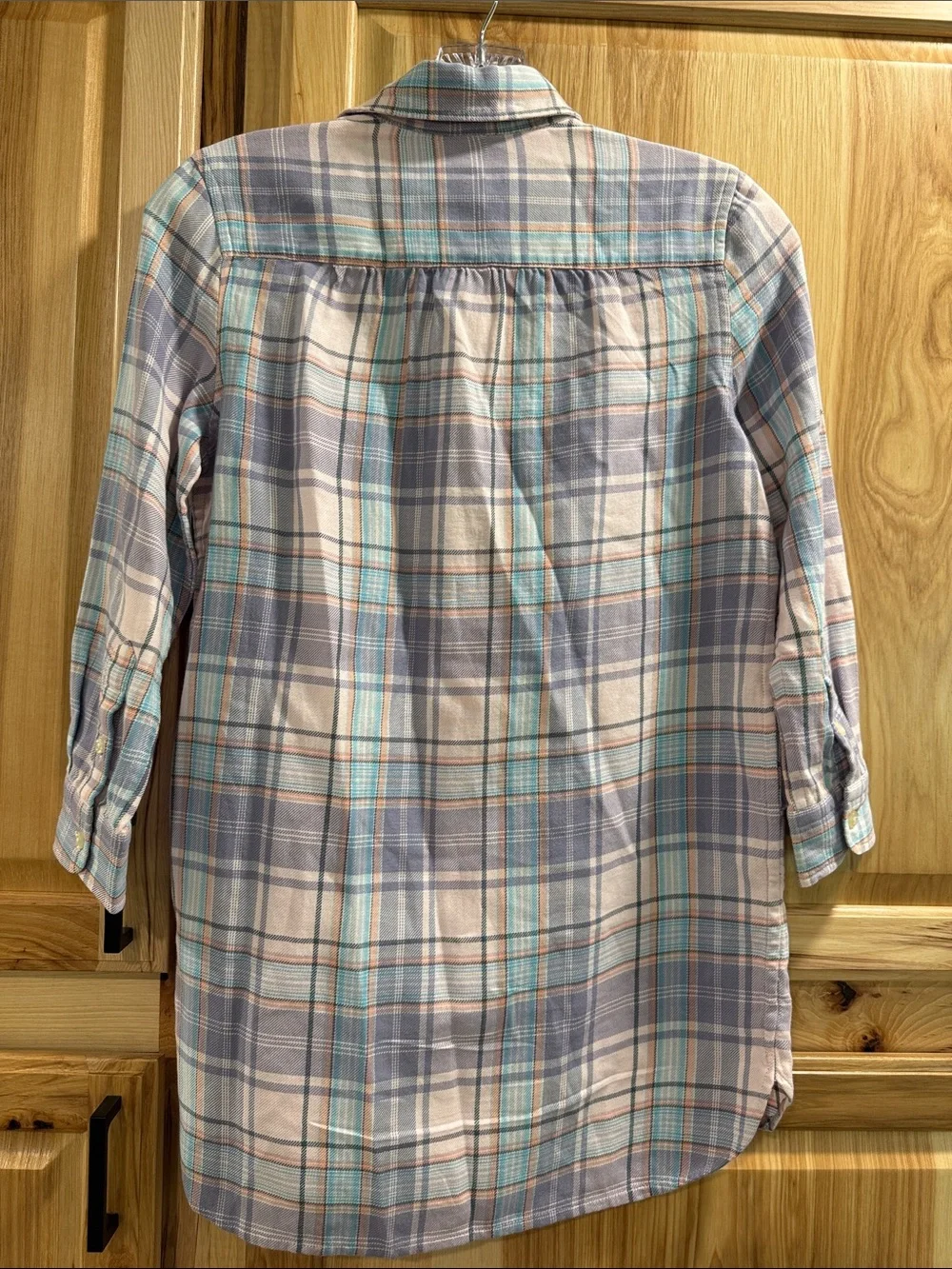 New! Polo Ralph Lauren Girls Sz 7 Pastel Plaid Button-Front Popover Shirt Dress